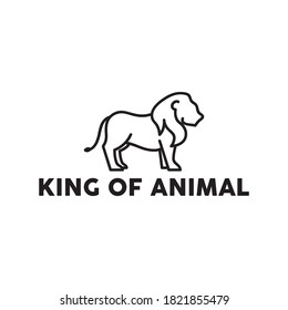 Lion king of the jungle, animal logo vector illustration