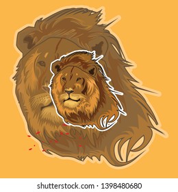 lion king of the jungle flat design illustration