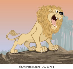 Lion: King of the jungle, raster also available.