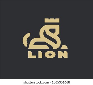 Lion king, linear logo.