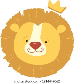 Lion king, little lion baby, children's illustration