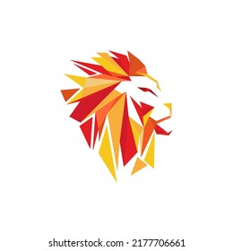 Lion King Logo, Creative Colorful Polygonal Lion Head icon Vector illustration