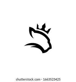 Logo del Rey León, león con el diseño del logo de la corona. Diseño sencillo y elegante.