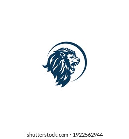 Diseño Del Logotipo De Lion King, Logotipo Blanco Y Negro, Vista frontal Del Logotipo De La Cabeza De León, Eps Del Vector