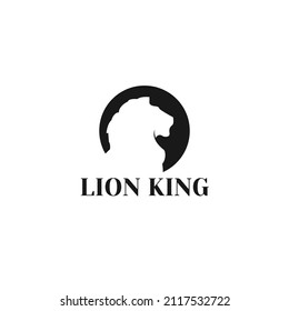 Lion king logo design. Silhouette lion logo template. Vector Illustration