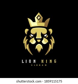 Lion King logo design for sport club or team. animal mascot logotype. template. vector illustration