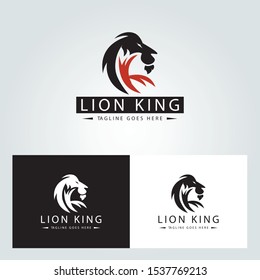Lion king logo design template. Vector illustration