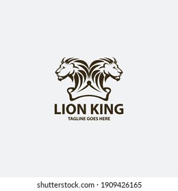 Lion king logo design template. Vector illustration