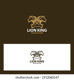 Lion king logo design template. Vector illustration