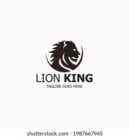 Lion king logo design template. Vector illustration