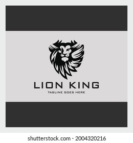 Lion king logo design template. Vector illustration