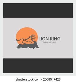 Lion king logo design template. Vector illustration