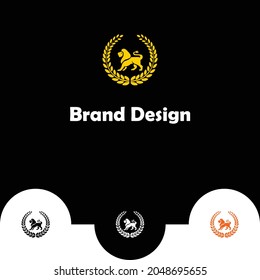 Lion king logo design template with modern concept