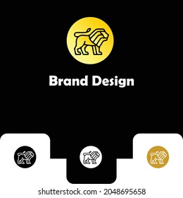 Lion king logo design template with modern concept