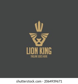 Plantilla de diseño del logotipo del rey león. Ilustración del vector