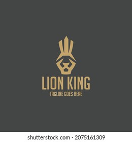 Lion king logo design template. Vector illustration