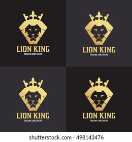 Lion king logo design template ,Lion shield logo ,Lion logo , Element for the brand identity ,Vector illustration