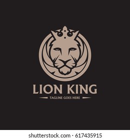 Lion king logo design template. Element for the brand identity. Vector illustration