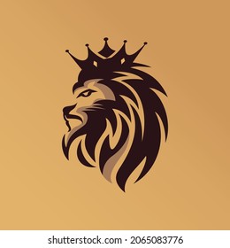 Lion king logo design Vector