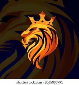 Diseño del logotipo del rey león Vector