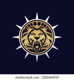 Plantilla vectorial de diseño del logotipo del rey león