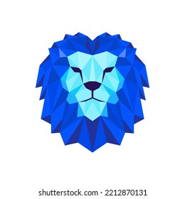 logotipo del rey del león, ilustración vectorial poligonal de la cabeza del león