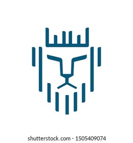 lion king logo icon design with lion head and crown