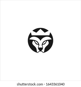 Diseño de plantilla de icono del logotipo de Lion King en ilustración vectorial. Logo Negro Y Fondo Blanco 