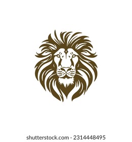 Lion king logo of leo Head silhouette clipart vector, animal face icon of Royal crest symbol. isolated on white background