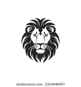 Lion king logo of leo Head silhouette clipart vector, animal face icon of Royal crest symbol. isolated on white background