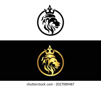 Lion king logo and luxury design vector template.