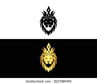 Lion king logo and luxury design vector template.