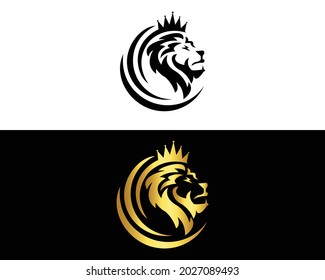 Lion king logo and luxury design vector template.