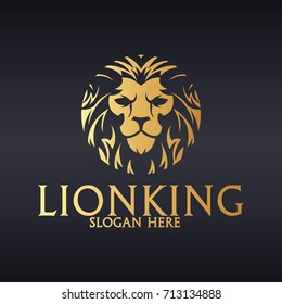 Lion King Logo. Luxury lion logotype. Easy to change size, color and text. 