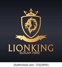Lion King Logo. Luxury lion logotype. Easy to change size, color and text. 