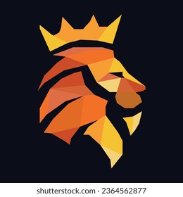 Logo de Lion King logotipo de león rey poligonal