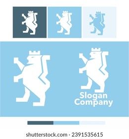 Logo De Lion King Representativo De Orgulloso, Fuerte Y Sólido 
