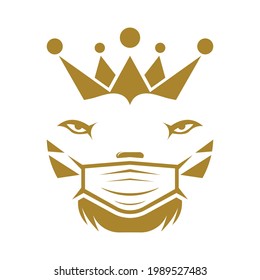 Lion king logo template vector icon design