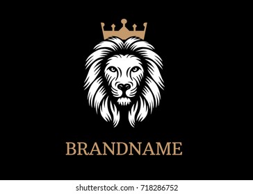 Lion king logo template. Vector illustration.