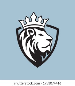 Lion king logo, Vector Illustration, simple flat style for your company logo