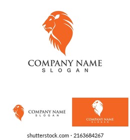Logo de Lion King diseño de ilustración vectorial.concepto del signo del rey del león dorado aislamiento fondo negro
