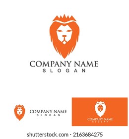 Lion King  logo vector illustration design.gold  lion king head sign concept isolated black background