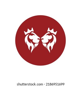 Lion King  logo vector illustration design.gold  lion king head sign concept isolated black background