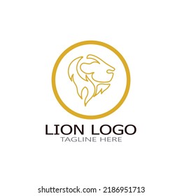 Lion King  logo vector illustration design.gold  lion king head sign concept isolated black background