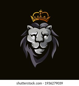 Logo de la Mascota del Rey León Diseño Vector de Ilustración	