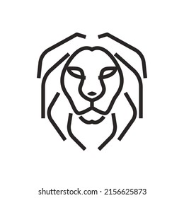 lion king monoline logo design concept