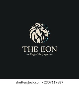 Lion king on black background, Wildlife Animal.Lion mascot logo inspiration