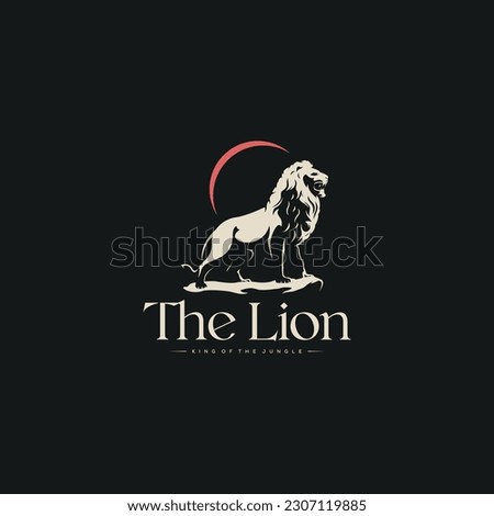 Lion king on black background, Wildlife Animal.Lion mascot logo inspiration