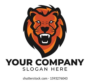 lion king orang design mascot logo