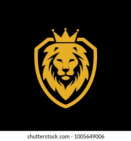 lion king shield logo vector design